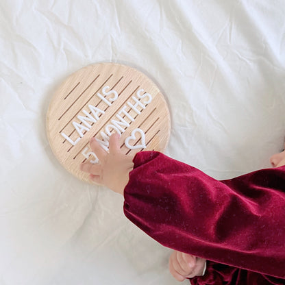 Round Wooden Letter Board